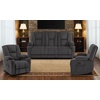 image:imageMCombo Power Recliner Sofa Sets Fabric Recliner Living Room Furniture Sets Loveseat Sofa with Heat and Vibration Cup Holdes USB Charging Ports 8015H1 GreyGrey