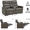 image:imageMCombo Power Reclining Loveseat with Console Zero Wall Hugger 626 Power Loveseat Recliner USB Charge Ports Outlet Cup Holders for RVs Small Spaces Faux Leather PR781 BattleshipBattleship