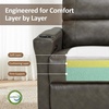 image:imageMCombo Power Reclining Loveseat with Console Zero Wall Hugger 626 Power Loveseat Recliner USB Charge Ports Outlet Cup Holders for RVs Small Spaces Faux Leather PR781 BattleshipBattleship