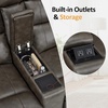 image:imageMCombo Power Reclining Loveseat with Console Zero Wall Hugger 626 Power Loveseat Recliner USB Charge Ports Outlet Cup Holders for RVs Small Spaces Faux Leather PR781 BattleshipBattleship