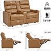 image:imageMCombo Power Reclining Loveseat with Console Zero Wall Hugger 626 Power Loveseat Recliner USB Charge Ports Outlet Cup Holders for RVs Small Spaces Faux Leather PR781 BattleshipCognac Tan