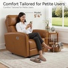 image:imageMCombo Power Small Recliners for Small Spaces Living Room RVs Modern Style Zero Wall Hugger Recliners Chair with Lumbar Support USBampCharging Ports FSC Certified Faux Leather PR699 Cognac BrownCognac Brown