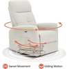 image:imageMCombo Power Swivel Glider Recliner Chair Electric Rocker Recliner Chairs with USB Charging Ports for Living Room and Nursery Fabric 7763 Cream WhiteCream White