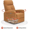 image:imageMCombo Power Swivel Glider Recliner Chair Electric Rocker Recliner Chairs with USB Charging Ports for Living Room and Nursery Fabric 7763 Cream WhiteOrange