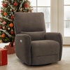 image:imageMCombo Power Swivel Glider Rocker Recliner Chair Electric Swivel Rocker Recliner with USB Charging Ports for Living Room and Nursery Fabric 6922 GreyBrown