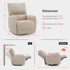 image:imageMCombo Power Swivel Glider Rocker Recliner Chair Electric Swivel Rocker Recliner with USB Charging Ports for Living Room and Nursery Fabric 6922 GreyBeige