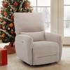 image:imageMCombo Power Swivel Glider Rocker Recliner Chair Electric Swivel Rocker Recliner with USB Charging Ports for Living Room and Nursery Fabric 6922 GreyBeige