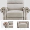 image:imageMCombo Pushback Recliner Chair Chenille Upholstered Accent Chairs Adjustable Reclining Sofa with Easy Lounge for Living Room Office 4865 GreyBeige