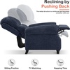 image:imageMCombo Pushback Recliner Chair Chenille Upholstered Accent Chairs Adjustable Reclining Sofa with Easy Lounge for Living Room Office 4865 GreyBlue