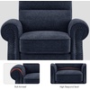 image:imageMCombo Pushback Recliner Chair Chenille Upholstered Accent Chairs Adjustable Reclining Sofa with Easy Lounge for Living Room Office 4865 GreyBlue