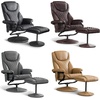 image:imageMCombo Recliner with Ottoman Reclining Chair with Massage 360 Swivel Living Room Chair Faux Leather 4901 CognacCognac