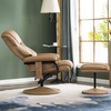 image:imageMCombo Recliner with Ottoman Reclining Chair with Massage 360 Swivel Living Room Chair Faux Leather 4901 CognacCognac