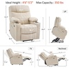image:imageMCombo Small Power Lift Recliner Chair Sofa with Massage and Dual Heating Adjustable Headrest for Elderly People Petite USB Ports Faux Leather 7111 Dark BrownCream White