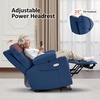 image:imageMCombo Small Power Lift Recliner Chair Sofa with Massage and Dual Heating Adjustable Headrest for Elderly People Petite USB Ports Faux Leather 7111 Dark BrownBlue