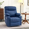 image:imageMCombo Small Power Lift Recliner Chair Sofa with Massage and Dual Heating Adjustable Headrest for Elderly People Petite USB Ports Faux Leather 7111 Dark BrownBlue