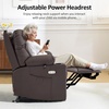 image:imageMCombo Small Power Lift Recliner Chair Sofa with Massage and Dual Heating Adjustable Headrest for Elderly People Petite USB Ports Faux Leather 7111 Dark BrownDark Coffee
