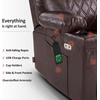 image:imageMCombo Small Power Lift Recliner Chair Sofa with Massage and Dual Heating Adjustable Headrest for Elderly People Petite USB Ports Faux Leather 7111 Dark BrownDark Brown