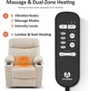 image:imageMCombo Small Power Lift Recliner Chair Sofa with Massage and Dual Heating Adjustable Headrest for Elderly People Petite USB Ports Faux Leather 7111 Dark BrownCream White