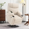 image:imageMCombo Small Power Lift Recliner Chair Sofa with Massage and Dual Heating Adjustable Headrest for Elderly People Petite USB Ports Faux Leather 7111 Dark BrownCream White