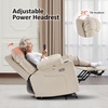 image:imageMCombo Small Power Lift Recliner Chair Sofa with Massage and Dual Heating Adjustable Headrest for Elderly People Petite USB Ports Faux Leather 7111 Dark BrownCream White