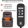 image:imageMCombo Small Power Lift Recliner Chair Sofa with Massage and Dual Heating Adjustable Headrest for Elderly People Petite USB Ports Faux Leather 7111 Dark BrownDark Coffee