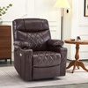 image:imageMCombo Small Power Lift Recliner Chair Sofa with Massage and Dual Heating Adjustable Headrest for Elderly People Petite USB Ports Faux Leather 7111 Dark BrownDark Brown
