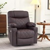 image:imageMCombo Small Power Lift Recliner Chair Sofa with Massage and Dual Heating Adjustable Headrest for Elderly People Petite USB Ports Faux Leather 7111 Dark BrownDark Coffee