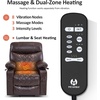 image:imageMCombo Small Power Lift Recliner Chair Sofa with Massage and Dual Heating Adjustable Headrest for Elderly People Petite USB Ports Faux Leather 7111 Dark BrownDark Brown