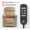 image:imageMCombo Small Size Triple Motor Power Lift Recliner Chair Sofa with Massage and Dual Heating Adjustable Headrest for Elderly People Petite USB Ports Extended Footrest Fabric 7222 BeigeBeige