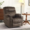 image:imageMCombo Small Size Triple Motor Power Lift Recliner Chair Sofa with Massage and Dual Heating Adjustable Headrest for Elderly People Petite USB Ports Extended Footrest Fabric 7222 CoffeeCoffee