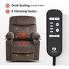 image:imageMCombo Small Size Triple Motor Power Lift Recliner Chair Sofa with Massage and Dual Heating Adjustable Headrest for Elderly People Petite USB Ports Extended Footrest Fabric 7222 BeigeCoffee