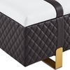 image:imageMCombo Storage Ottoman Bench Faux Leather Upholstered End of Bed Bench with Hidden Storage for Bedroom Living Room Entryway W463 BrownBrown