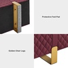 image:imageMCombo Storage Ottoman Bench Faux Leather Upholstered End of Bed Bench with Hidden Storage for Bedroom Living Room Entryway W463 BrownBurgundy