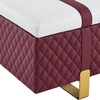 image:imageMCombo Storage Ottoman Bench Faux Leather Upholstered End of Bed Bench with Hidden Storage for Bedroom Living Room Entryway W463 BrownBurgundy