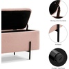 image:imageMCombo Storage Ottoman Bench Teddy Fabric Upholstered Footstool with Storage Space Bed End Bench for Bedroom Living Room Entryway W709 PinkPink