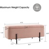 image:imageMCombo Storage Ottoman Bench Teddy Fabric Upholstered Footstool with Storage Space Bed End Bench for Bedroom Living Room Entryway W709 PinkPink