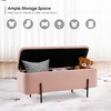 image:imageMCombo Storage Ottoman Bench Teddy Fabric Upholstered Footstool with Storage Space Bed End Bench for Bedroom Living Room Entryway W709 PinkPink