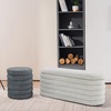 image:imageMCombo Storage Ottoman Bench Upholstered Fabric End of Bed Bench with Storage Footstool for Bedroom Living Room Entryway W495 GreyCream White