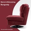 image:imageMCombo Swivel Accent Chair Modern Tufted Upholstered Armless Chairs Wide Seat Single Sofa Chair for Living Room Bedroom Nursery Room LW753 Cream WhiteBurgundy