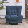 image:imageMCombo Swivel Accent Chair Modern Tufted Upholstered Armless Chairs Wide Seat Single Sofa Chair for Living Room Bedroom Nursery Room LW753 Cream WhiteBlue