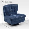 image:imageMCombo Swivel Accent Chair Modern Tufted Upholstered Armless Chairs Wide Seat Single Sofa Chair for Living Room Bedroom Nursery Room LW753 Cream WhiteBlue
