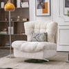 image:imageMCombo Swivel Accent Chair Modern Tufted Upholstered Armless Chairs Wide Seat Single Sofa Chair for Living Room Bedroom Nursery Room LW753 Cream WhiteCream White