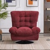 image:imageMCombo Swivel Accent Chair Modern Tufted Upholstered Armless Chairs Wide Seat Single Sofa Chair for Living Room Bedroom Nursery Room LW753 Cream WhiteBurgundy
