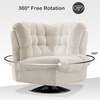 image:imageMCombo Swivel Accent Chair Modern Tufted Upholstered Armless Chairs Wide Seat Single Sofa Chair for Living Room Bedroom Nursery Room LW753 Cream WhiteCream White