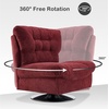 image:imageMCombo Swivel Accent Chair Modern Tufted Upholstered Armless Chairs Wide Seat Single Sofa Chair for Living Room Bedroom Nursery Room LW753 Cream WhiteBurgundy