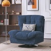 image:imageMCombo Swivel Accent Chair Modern Tufted Upholstered Armless Chairs Wide Seat Single Sofa Chair for Living Room Bedroom Nursery Room LW753 Cream WhiteBlue