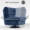 image:imageMCombo Swivel Accent Chair Modern Tufted Upholstered Armless Chairs Wide Seat Single Sofa Chair for Living Room Bedroom Nursery Room LW753 Cream WhiteBlue