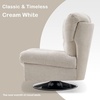 image:imageMCombo Swivel Accent Chair Modern Tufted Upholstered Armless Chairs Wide Seat Single Sofa Chair for Living Room Bedroom Nursery Room LW753 Cream WhiteCream White