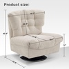 image:imageMCombo Swivel Accent Chair Modern Tufted Upholstered Armless Chairs Wide Seat Single Sofa Chair for Living Room Bedroom Nursery Room LW753 Cream WhiteCream White