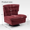 image:imageMCombo Swivel Accent Chair Modern Tufted Upholstered Armless Chairs Wide Seat Single Sofa Chair for Living Room Bedroom Nursery Room LW753 Cream WhiteBurgundy